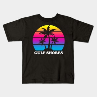 Gulf Shores Alabama - Palm Trees Kids T-Shirt